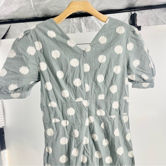 Indya Ikat Grey Cream House of India Earthen Bell Bottom Jumpsuit Size S NWOT - Picture 10 of 16